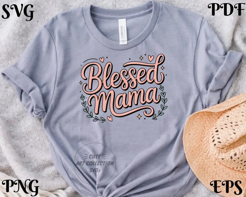 Blessed Mama SVG PNG EPS PDF | Digital Download Design