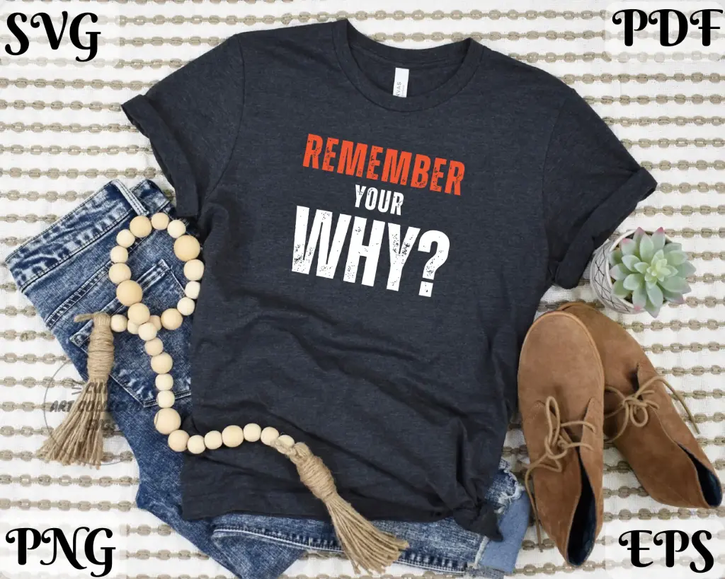 Remember Your Why SVG PNG EPS PDF | Motivational Quote Digital Design