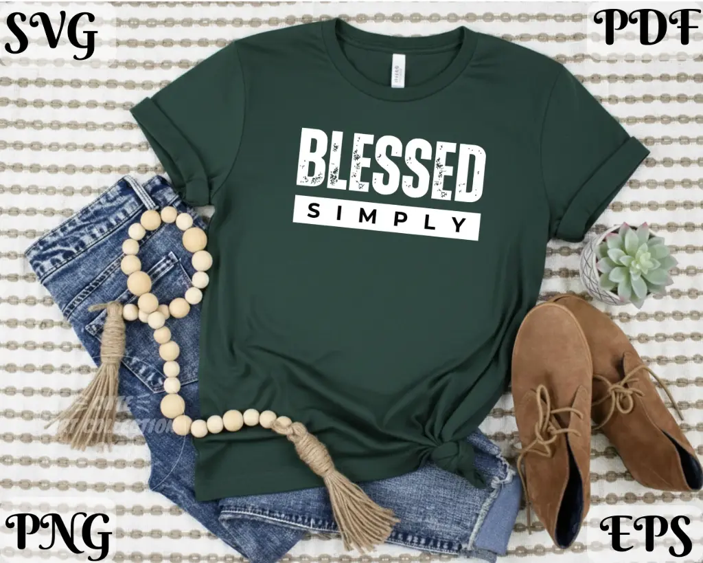 Simply Blessed - Gratitude Digital Quote | SVG PNG EPS PDF