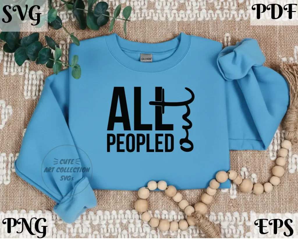 All Peopled Out - Social Battery Digital Quote | SVG PNG EPS PDF