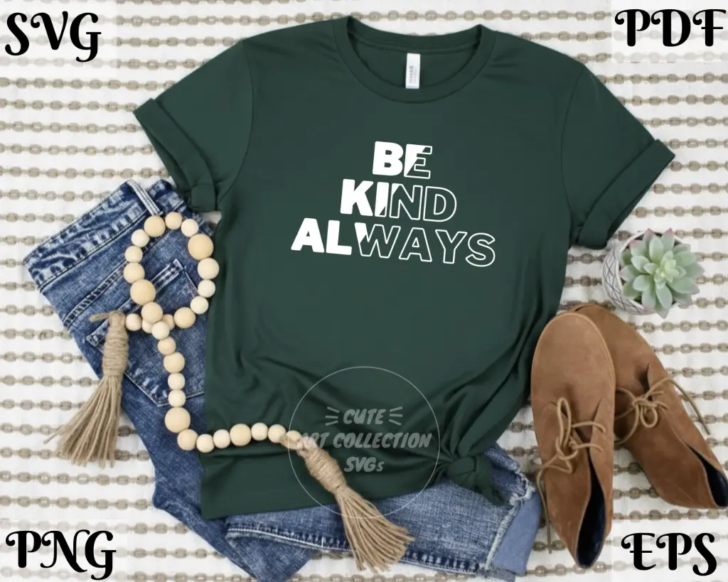 Choose Kindness Every Day - Positive Quote SVG PNG EPS PDF Digital Download