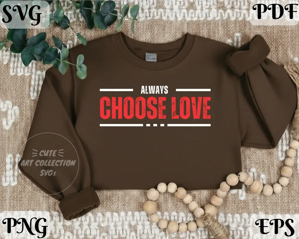 Always Choose Love SVG PNG | Inspirational Quote Digital Download