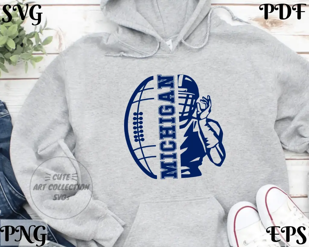 Wolverines Football SVG – Michigan College Team Spirit Cut File