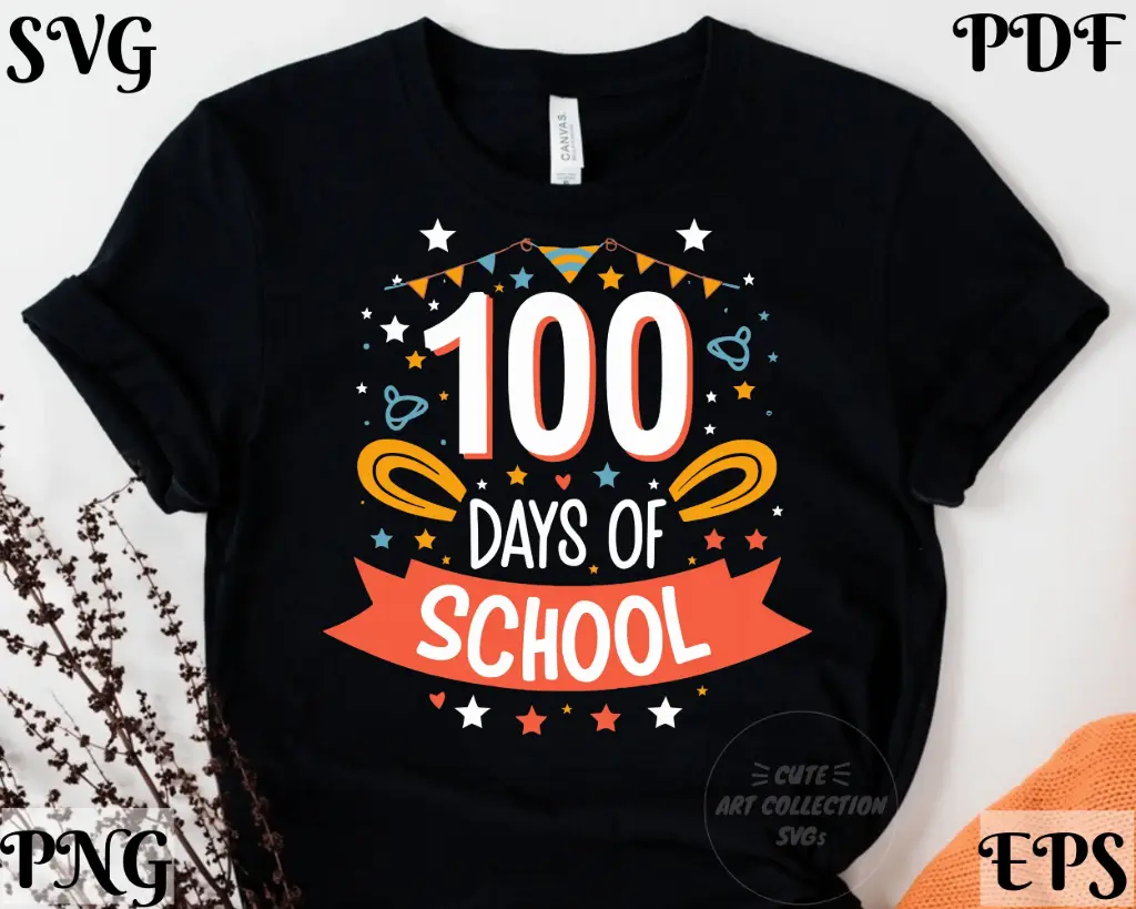 100 Days of School SVG | Teacher & Student Celebration Design – Digital Download
