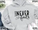 Love Never Fails Digital Design | SVG, PNG, EPS, PDF