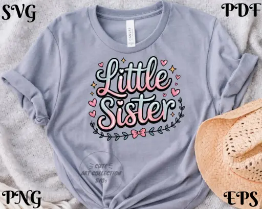 Little Sister SVG PNG | Cute Digital Design EPS PDF