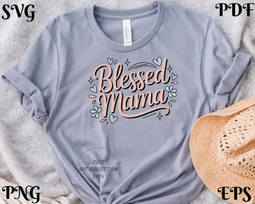 Blessed Mama SVG PNG EPS PDF | Digital Download for Cricut & Silhouette