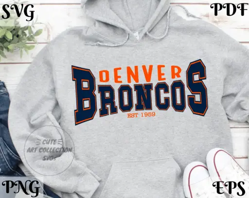 Denver Football SVG Clipart – Cricut Cut File & Sublimation PNG for Sports Fans