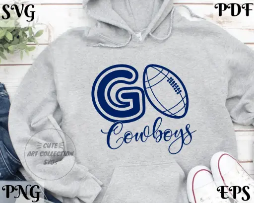 Go Cowboys SVG PNG Cut File for Cricut & Silhouette – School Spirit Football Cheer Design