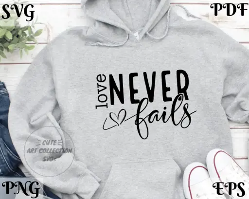 Love Never Fails Digital Design | SVG, PNG, EPS, PDF